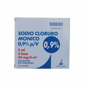 SODIO CLORURO (MONICO) 0,9% SOLVENTE PER USO PARENTERALE 5 FIALE 2 ML