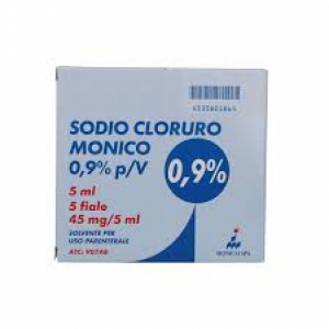 SODIO CLORURO 0,9% SOLVENTE PER USO PARENTERALE 5 FIALE 2 ML