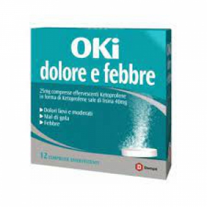 OKI DOLORE E FEBBRE 25 MG COMPRESSE EFFERVESCENTI 12 COMPRESSE IN BUSTINA PAP/PE/AL/PE