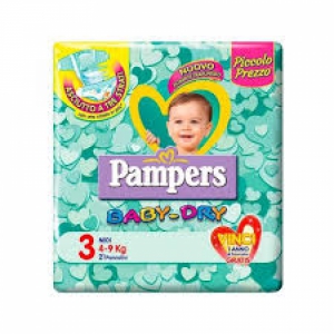 PAMPERS BABY DRY DOWNCOUNT MIDI 20 PEZZI