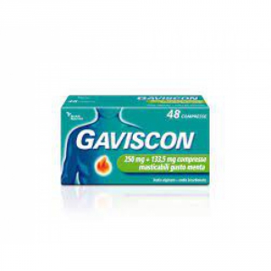 GAVISCON 250 MG + 133,5 MG COMPRESSE MASTICABILI GUSTO MENTA 48 COMPRESSE