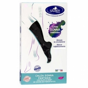 CALZA SAUBER DONNA QSKIN 70 AMETISTA POIS NERO L/XL