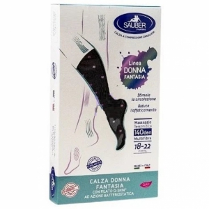 CALZA SAUBER DONNA QSKIN 140 AMETISTA POIS NERO L/XL