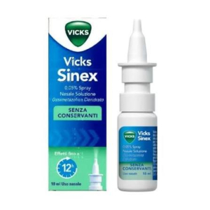 VICKS SINEX 0,5 MG/ML SPRAY NASALE SOLUZIONE 1 FLACONE HDPE DA 10 ML CON POMPA DOSATRICE