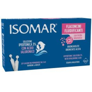 ISOMAR FLACONCINI FLUIDIFICANTI SOLUZIONE IPERTONICA 30%+ACIDO IALURONICO 20 FLACONCINI DA 5 ML