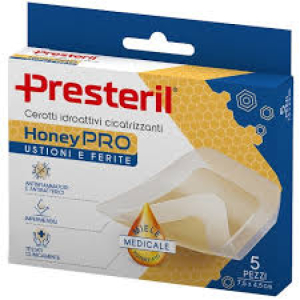 CEROTTO IDROATTIVO CICATRIZZANTE PRESTERIL HONEYPRO 5X7 CM 5 PEZZI