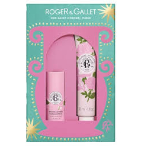 ROGER&GALLET SET NATALE ROSE CREMA MANI 30 ML + BALSAMO LABBR 25
