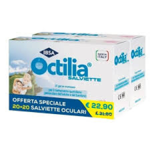 SALVIETTE PERIOCULARI OCTILIA BIPACK 20+20 GARZE MONOUSO